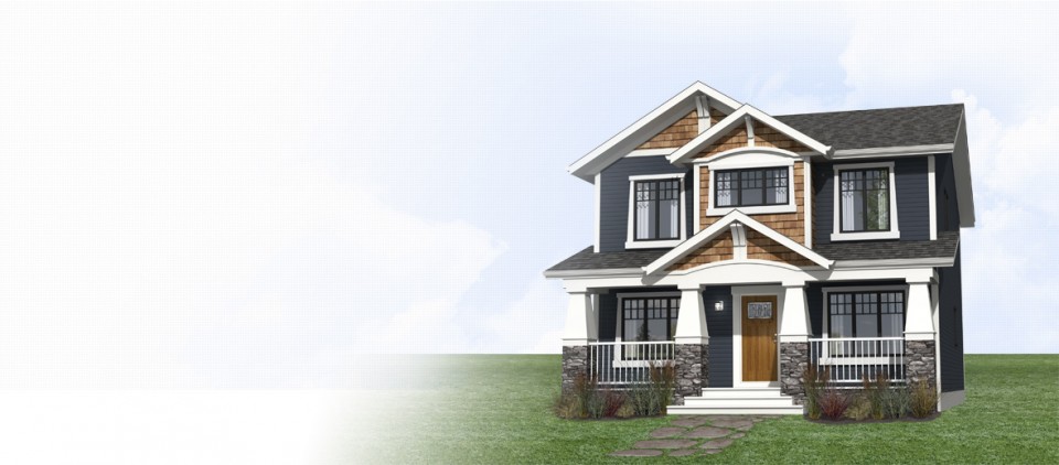 Rendering of a Craftsman style home